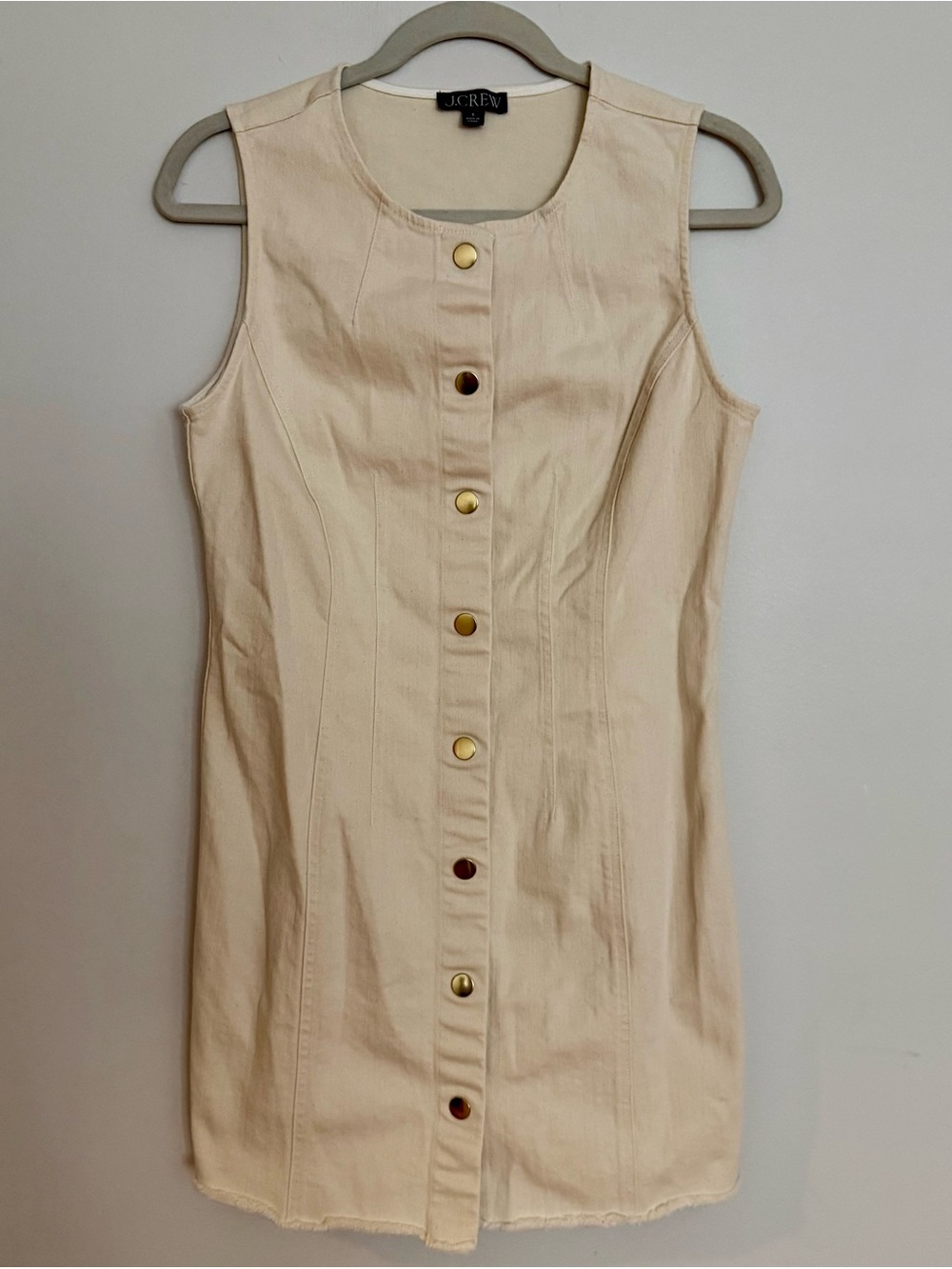 J. Crew cream Button-Front Mini Dress - Size 8